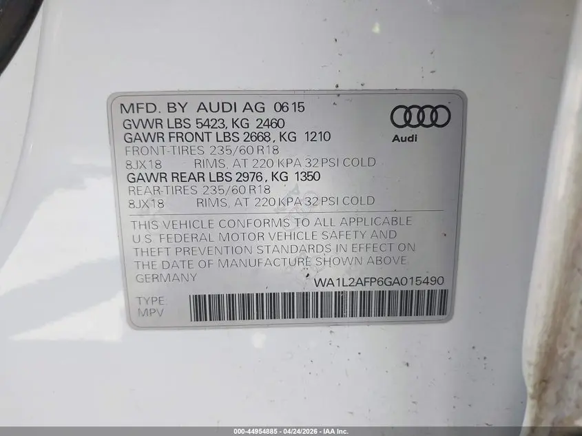 2016 AUDI Q5 2.0T PREMIUM