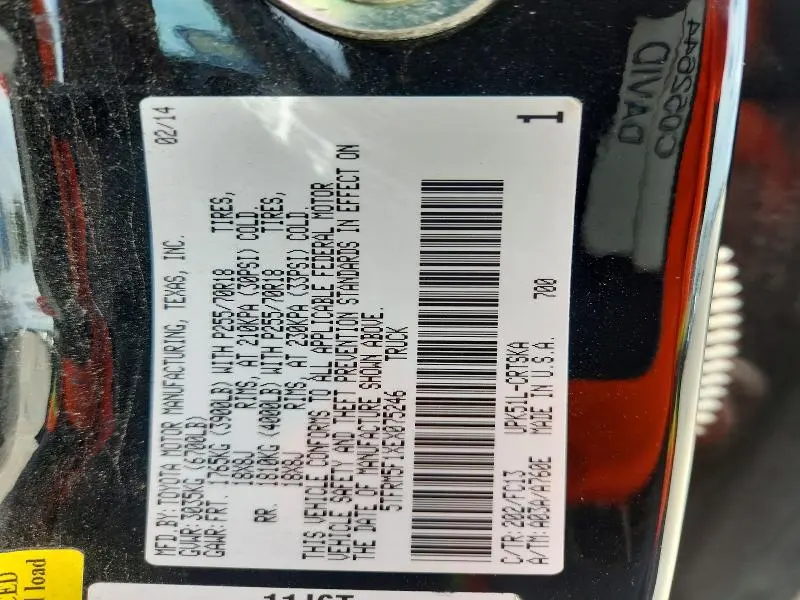 2014 TOYOTA TUNDRA SR5  