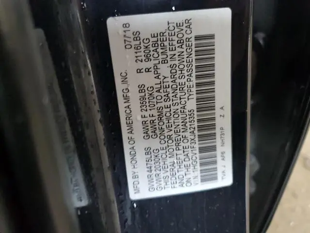 2018 HONDA ACCORD SPORT  