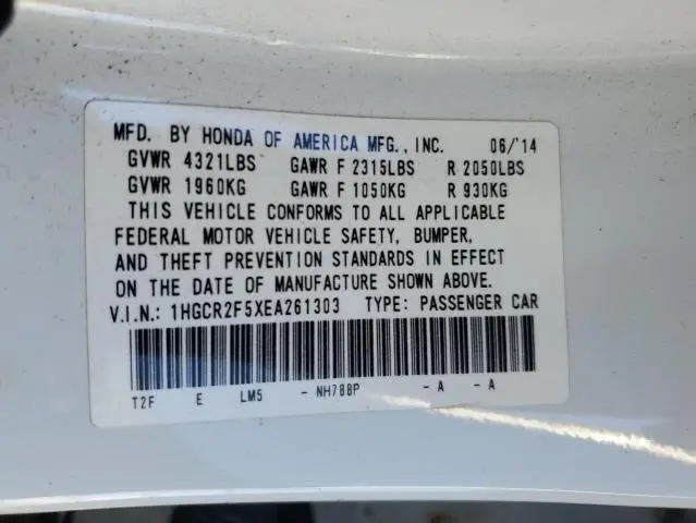 2014 HONDA ACCORD SPORT  