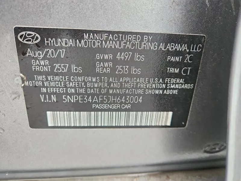 2018 HYUNDAI SONATA SEL  