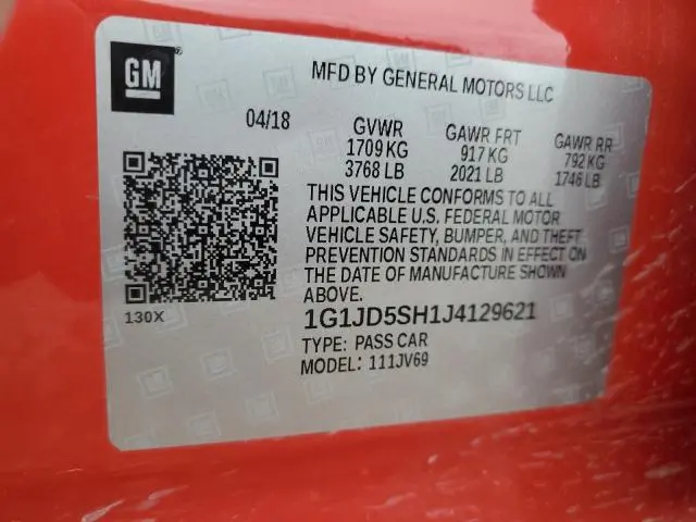 2018 CHEVROLET SONIC LT  