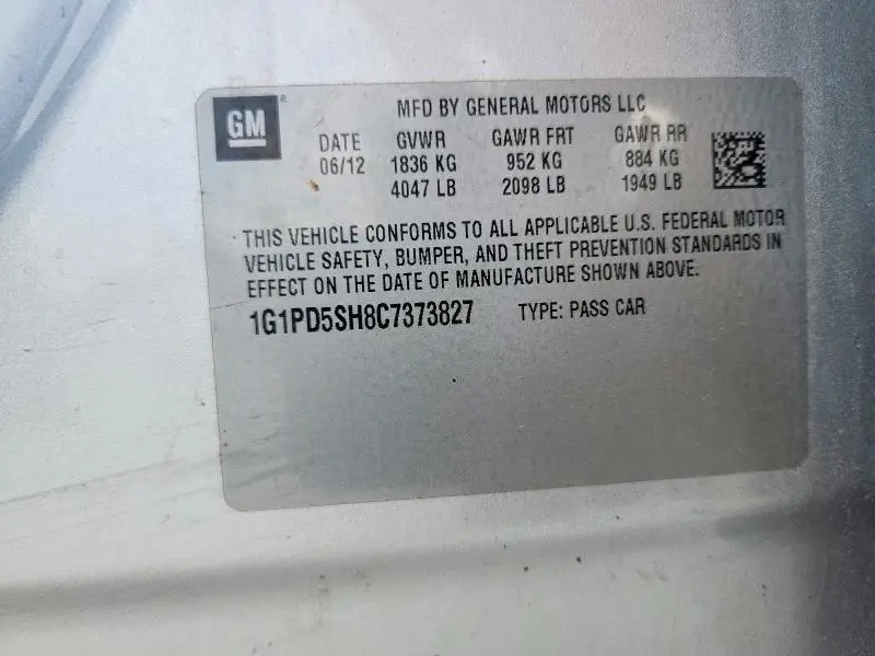 2012 CHEVROLET CRUZE LS  