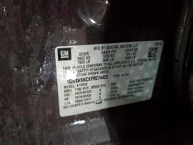 2015 CHEVROLET SUBURBAN K1500 LTZ  