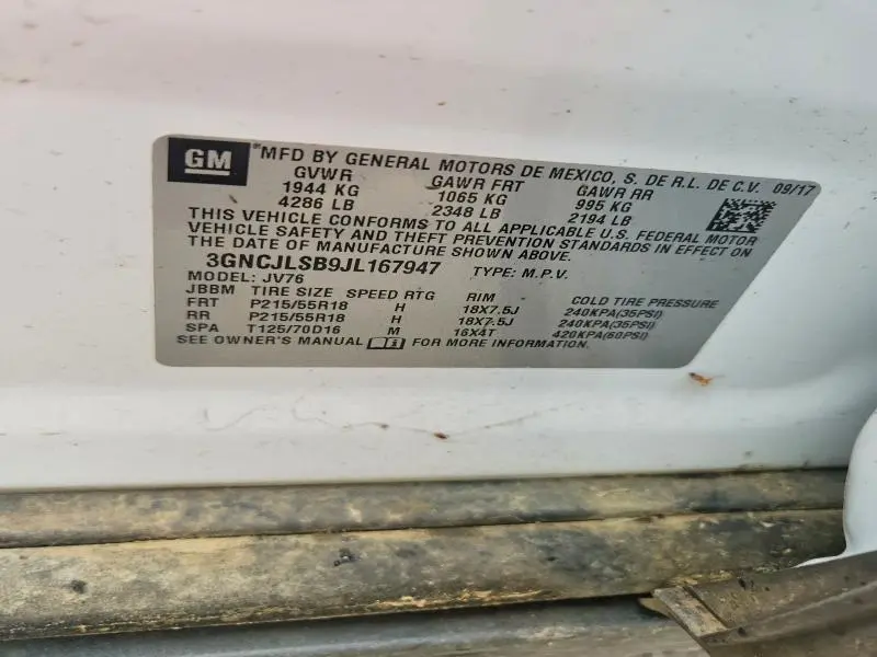 2018 CHEVROLET TRAX 1LT  