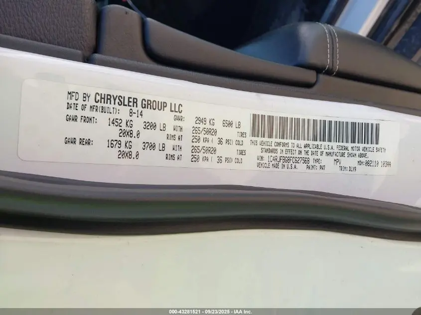 2015 JEEP GRAND CHEROKEE LIMITED