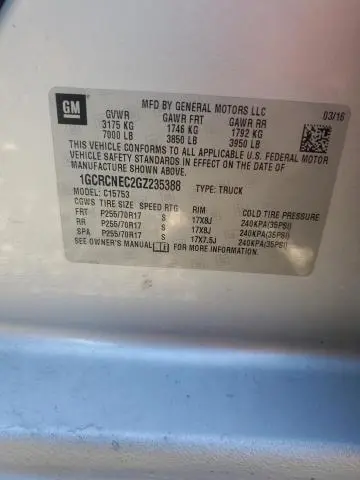 2016 CHEVROLET SILVERADO C1500  