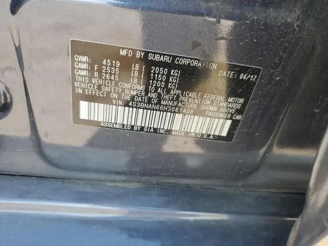 2017 SUBARU LEGACY 2.5I LIMITED  