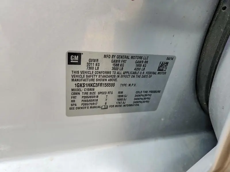 2015 GMC YUKON XL C1500 SLT  