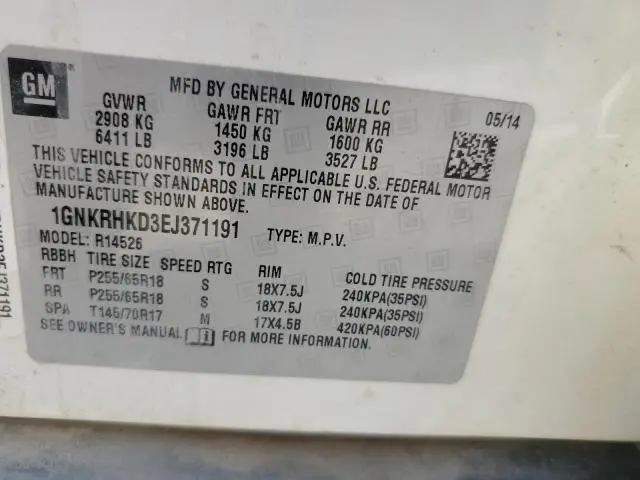 2014 CHEVROLET TRAVERSE LT  