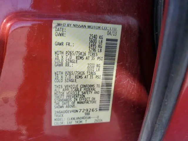 2013 NISSAN FRONTIER S  