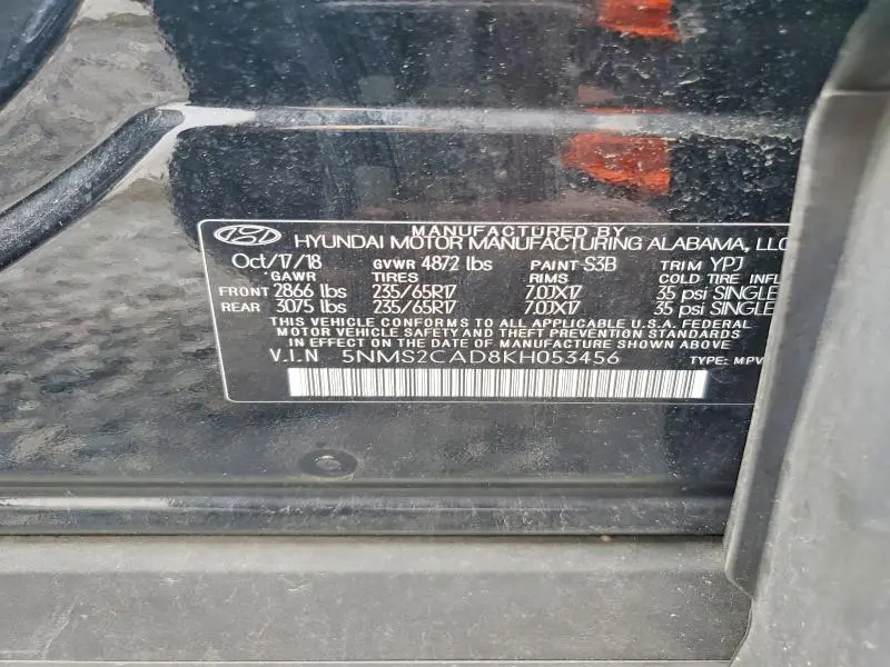 2019 HYUNDAI SANTA FE SE  