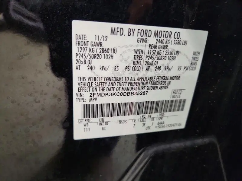 2013 FORD EDGE LIMITED  