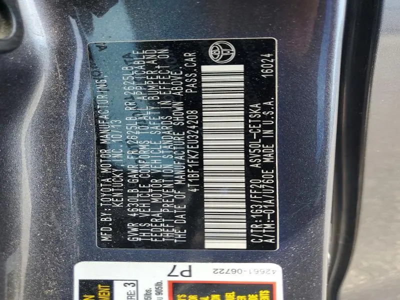 2014 TOYOTA CAMRY SE  