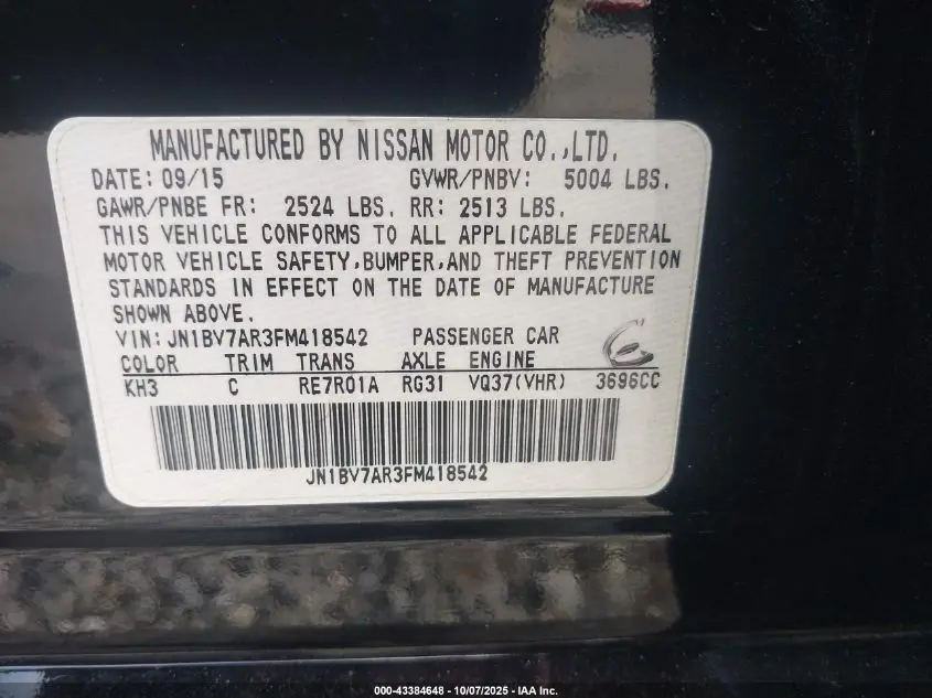 2015 INFINITI Q50 PREMIUM