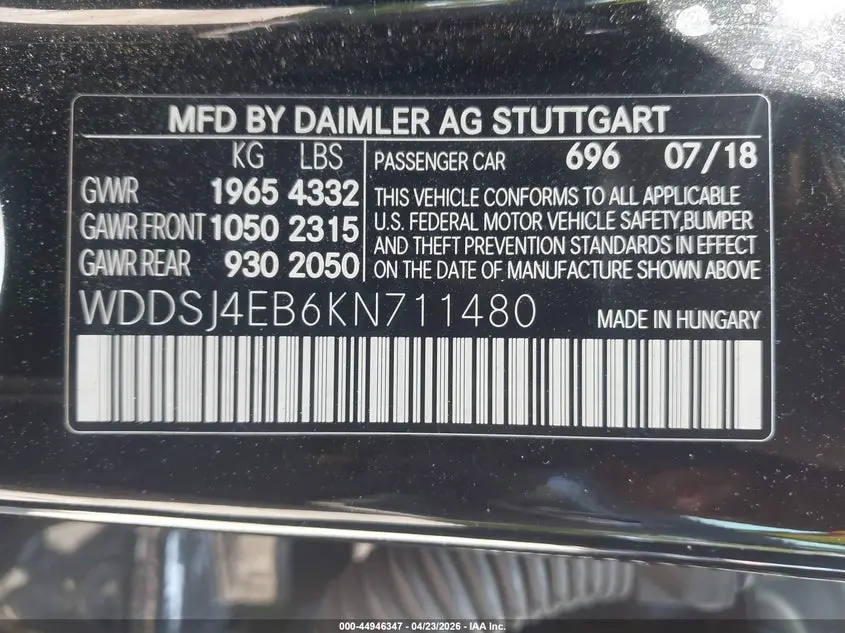 2019 MERCEDES-BENZ CLA 250  