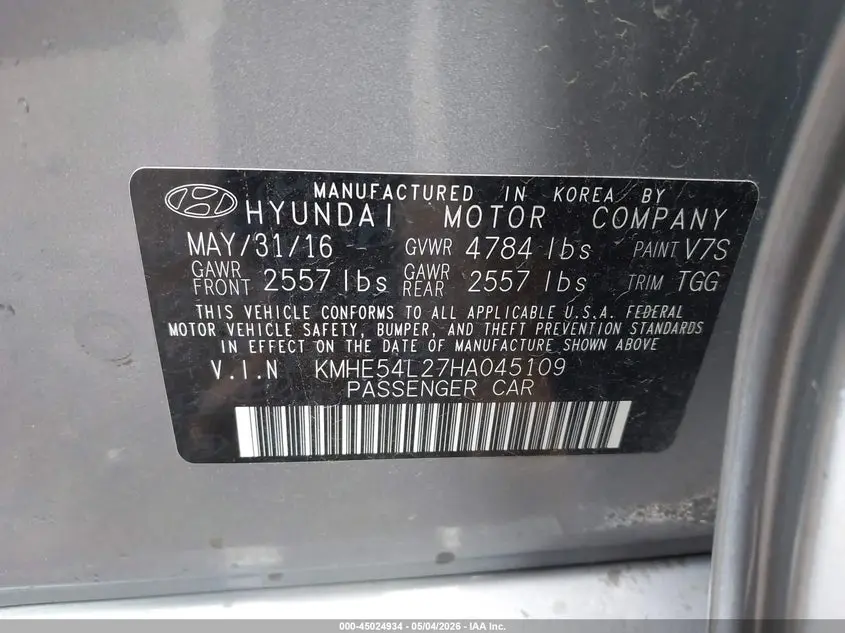 2017 HYUNDAI SONATA PLUG-IN HYBRID LIMITED