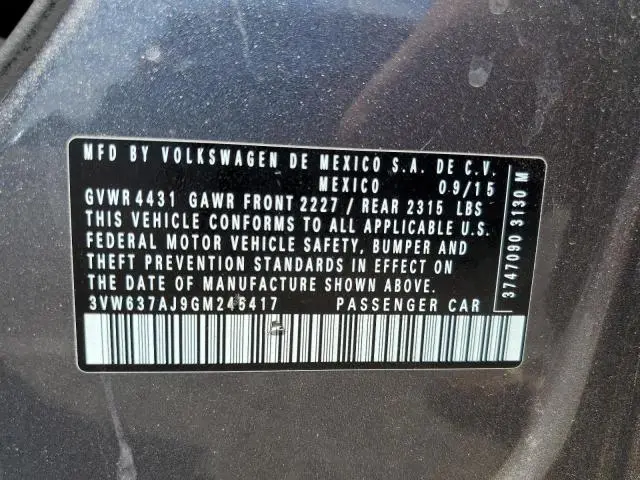 2016 VOLKSWAGEN JETTA HYBRID  