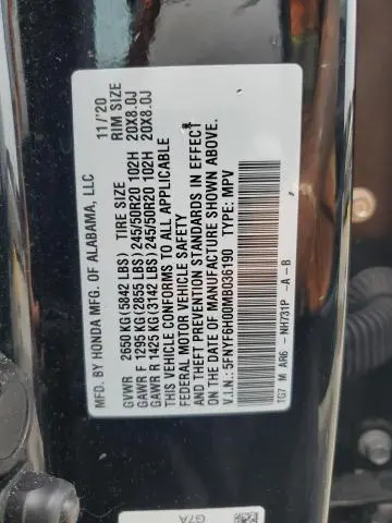 2021 HONDA PILOT ELITE  