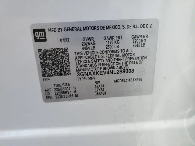 2022 CHEVROLET EQUINOX LT  