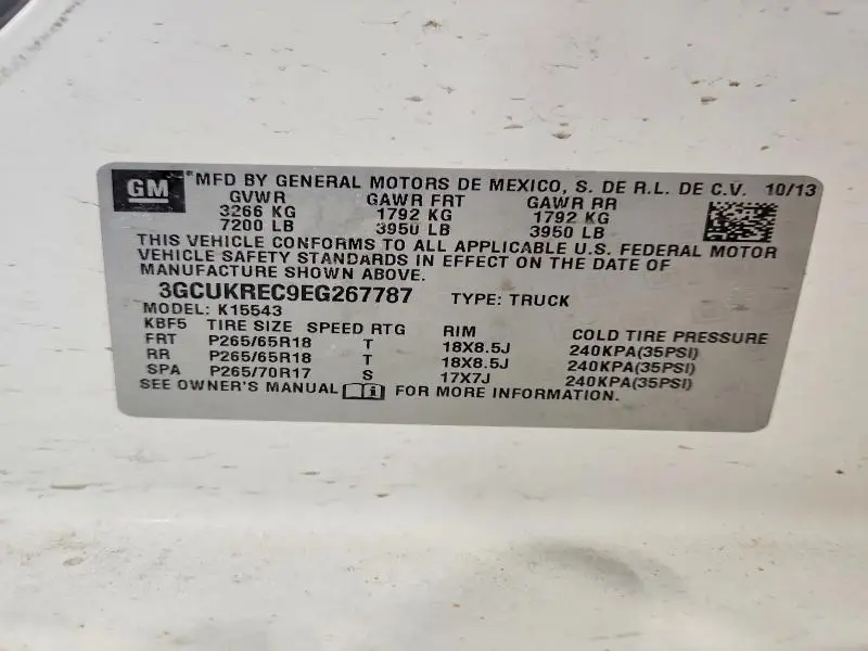 2014 CHEVROLET SILVERADO K1500 LT  