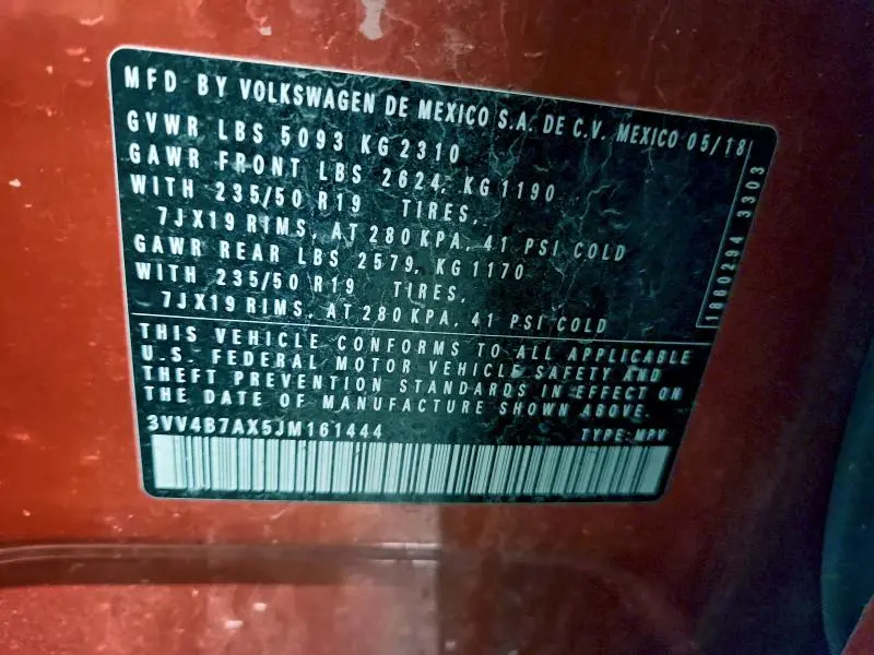 2018 VOLKSWAGEN TIGUAN SEL PREMIUM  