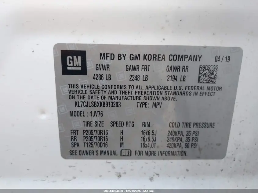 2019 CHEVROLET TRAX LT