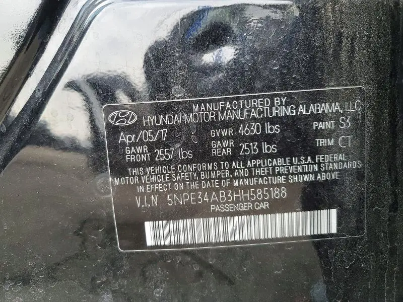 2017 HYUNDAI SONATA SPORT 2.0T  