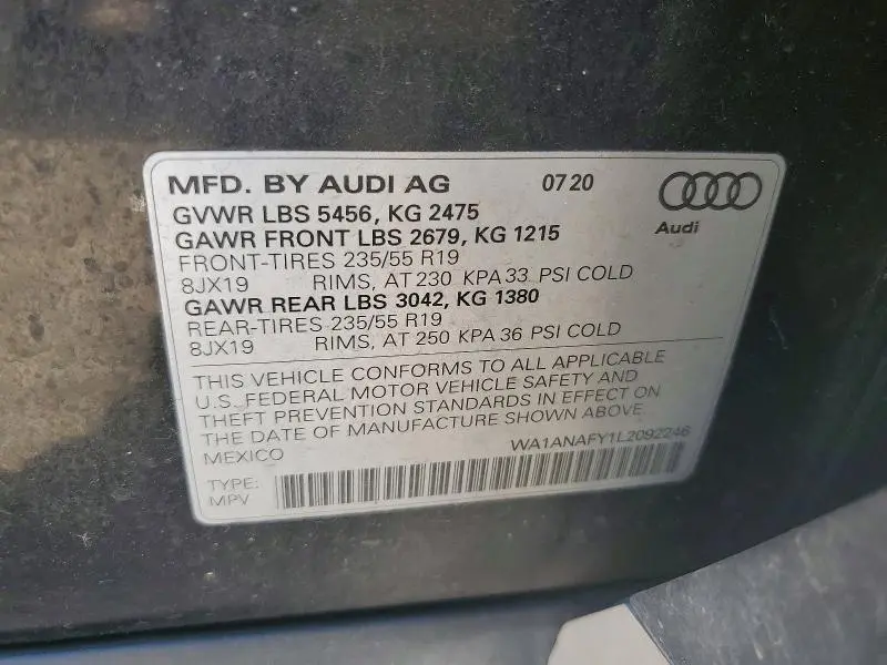 2020 AUDI Q5 PREMIUM  