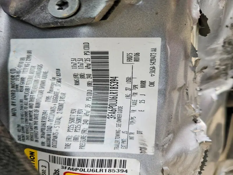 2020 FORD FUSION SE  