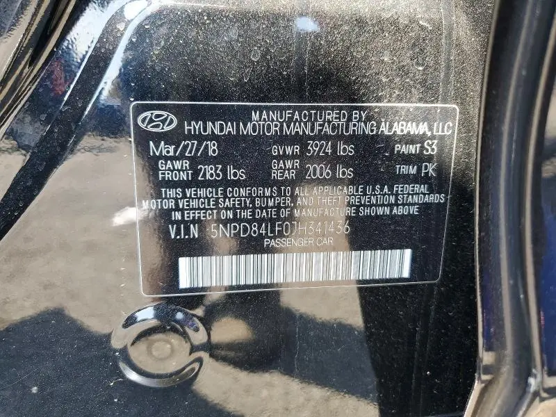 2018 HYUNDAI ELANTRA SEL  