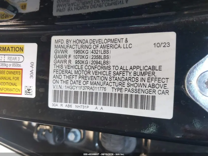2024 HONDA ACCORD EX