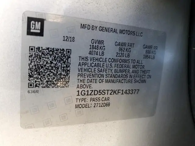 2019 CHEVROLET MALIBU LT  