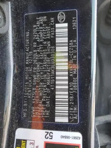 2020 TOYOTA CAMRY SE  