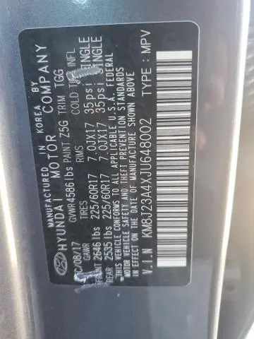 2018 HYUNDAI TUCSON SE  