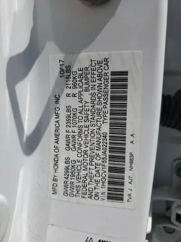 2018 HONDA ACCORD EXL  