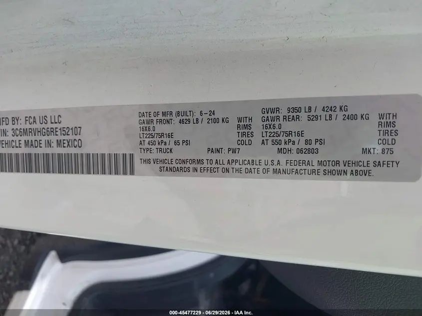 2024 RAM PROMASTER 3500  