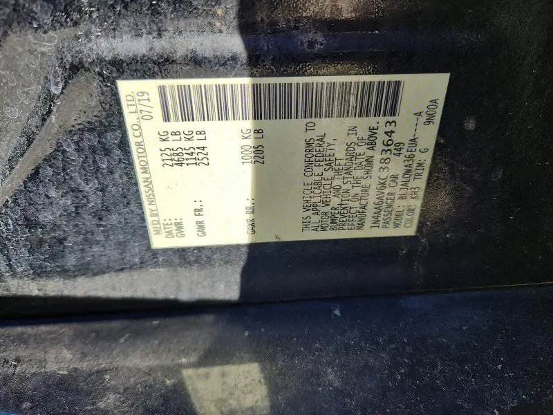2019 NISSAN MAXIMA 3.5 S  