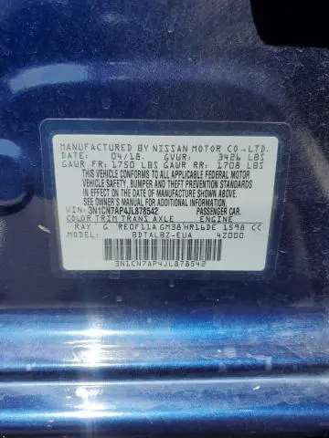 2018 NISSAN VERSA S