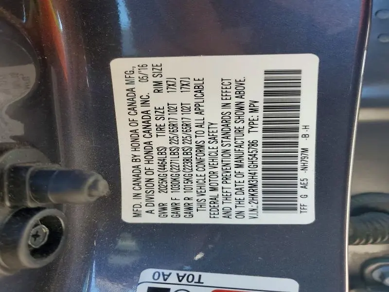 2016 HONDA CR-V SE  