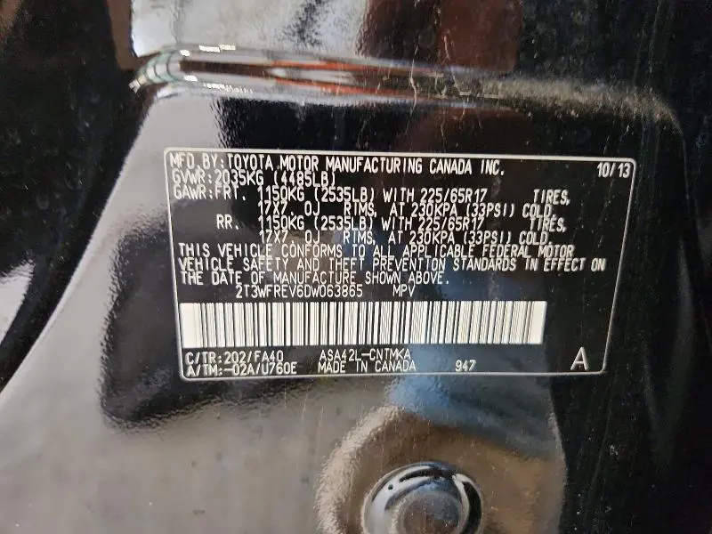 2013 TOYOTA RAV4 XLE  