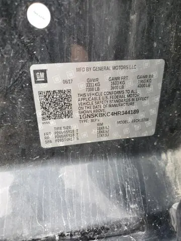 2017 CHEVROLET TAHOE K1500 LT  