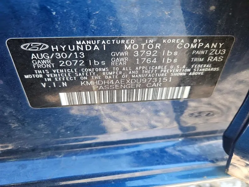 2013 HYUNDAI ELANTRA GLS  