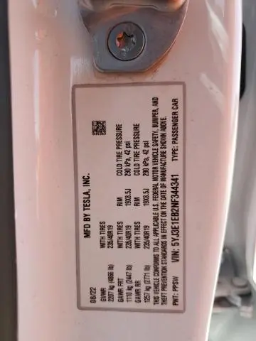 2022 TESLA MODEL 3