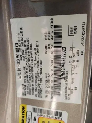 2018 LINCOLN MKZ RESERVE  