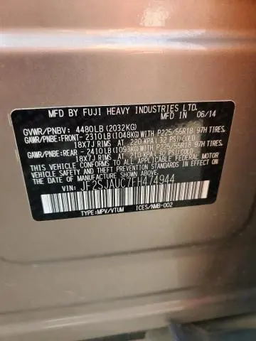 2015 SUBARU FORESTER 2.5I TOURING  