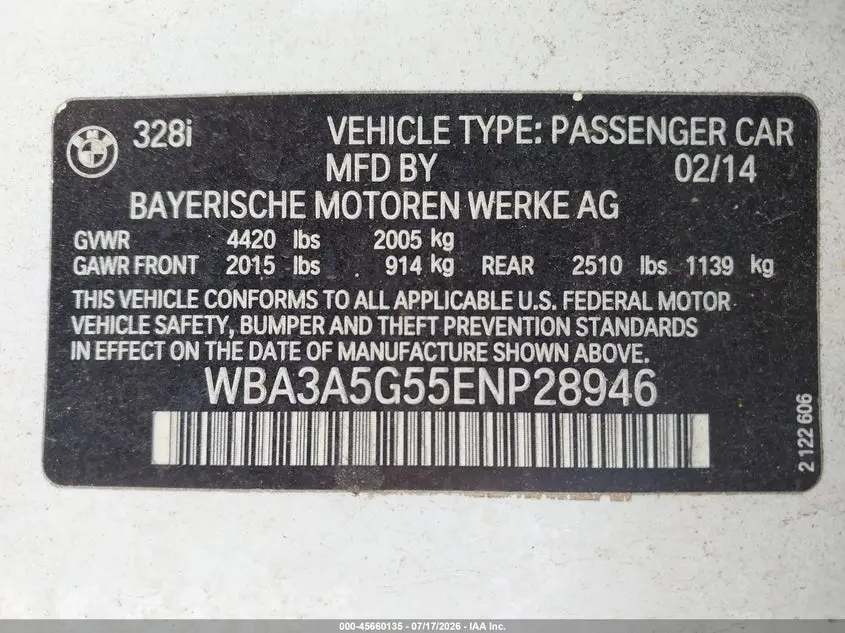 2014 BMW 328I  