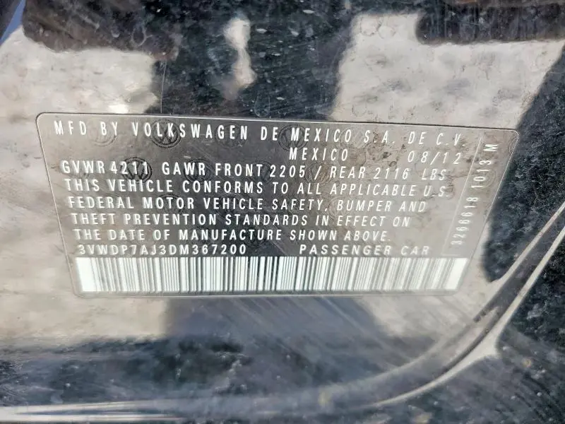 2013 VOLKSWAGEN JETTA   