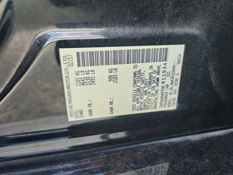 2017 NISSAN MAXIMA 3.5 SV  