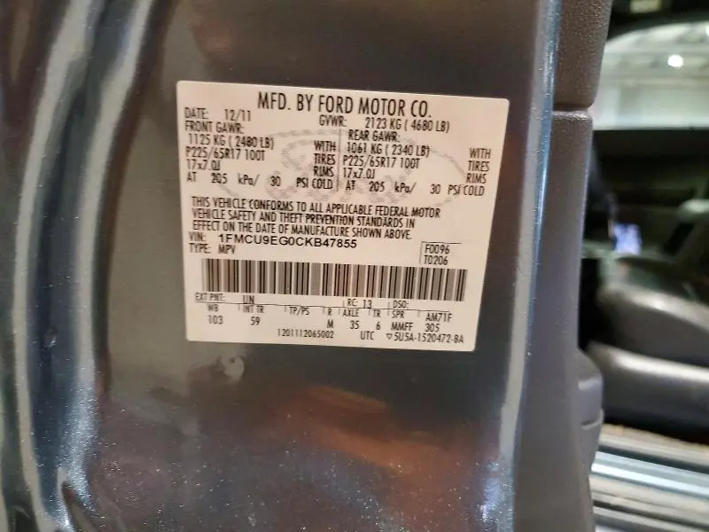 2012 FORD ESCAPE LIMITED  